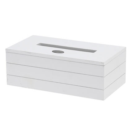 Dřevěný box na papírové kapesníky bílý