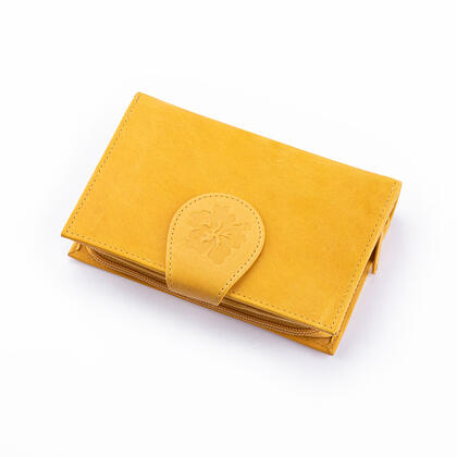 Dámská kožená peněženka KVĚT žlutá