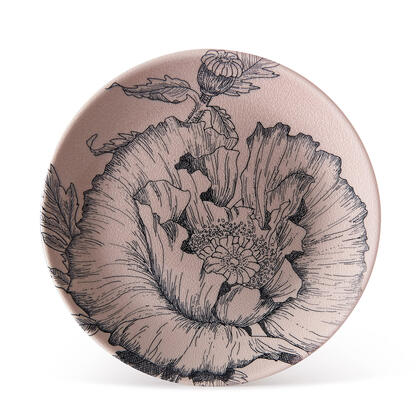 Keramický mělký talíř FLORA 26,5 cm růžová 1