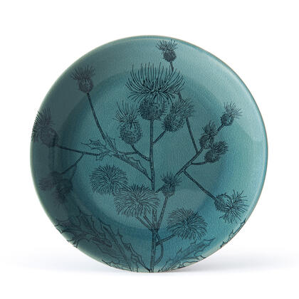 Keramický mělký talíř FLORA 26,5 cm modrozelená 1
