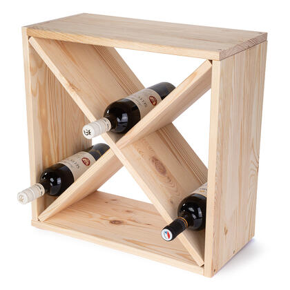 Police na víno dřevěná 47 x 47 x 23 cm 1