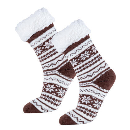 Ponožky na spaní BERIT hnědé 1