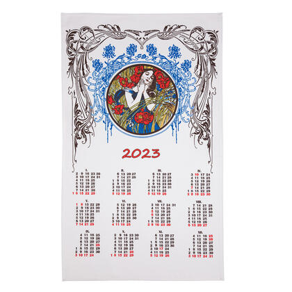 Textilní kalendář pro rok 2023 Alfons Mucha
