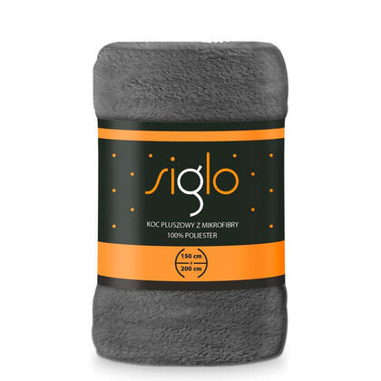 Mikroplyšová deka SIGLO tmavě šedá, 150 x 200 cm