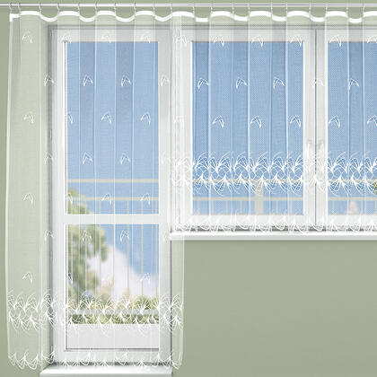 Hotová žakárová záclona DAFNÉ - balkonový komplet 1