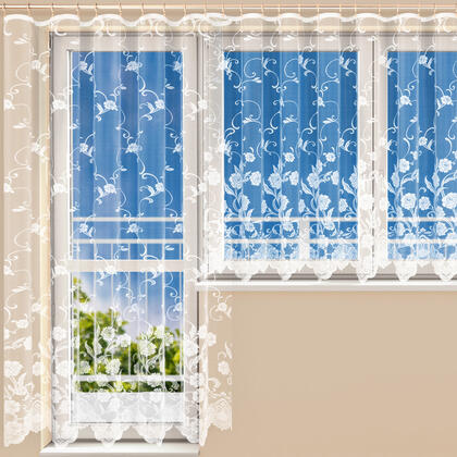 Hotová žakárová záclona DEBORA - balkonový komplet 1