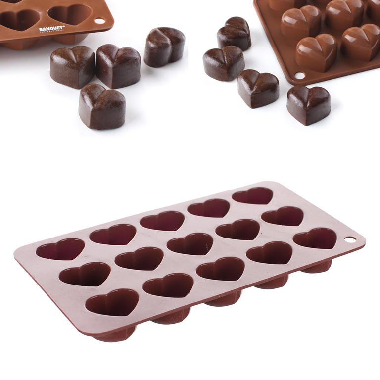 Silikonová forma na čokoládu Srdíčka, BANQUET