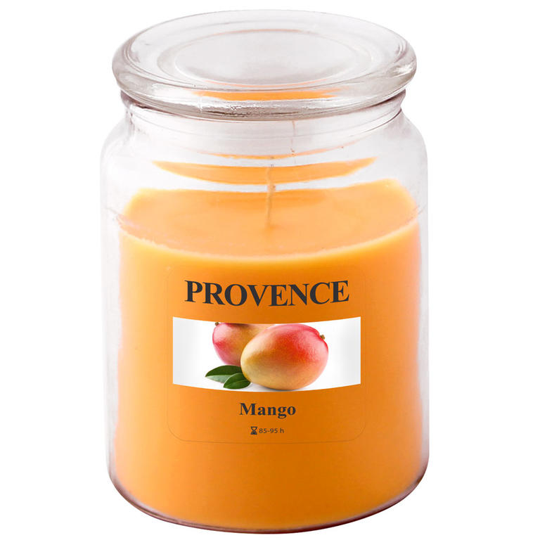Svíčka ve skle s víčkem, mango 1