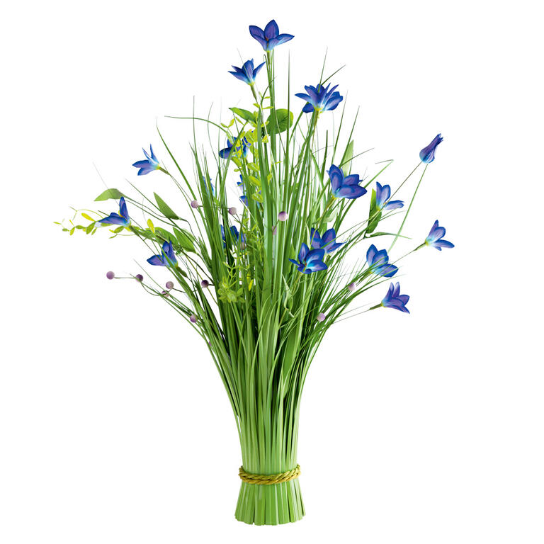 Okrasná tráva svazek modré květy 70 cm 1