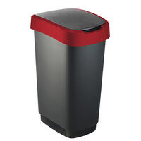 Odpadkový koš SWING TWIST černá a červená, 50 l 1