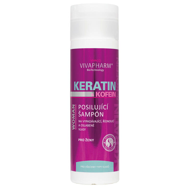 Levně Keratinový šampon na vlasy s kofeinem VIVAPHARM