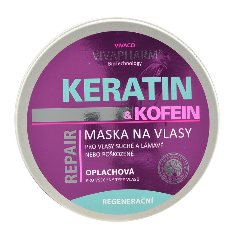 Levně Keratinová maska na vlasy s kofeinem VIVAPHARM