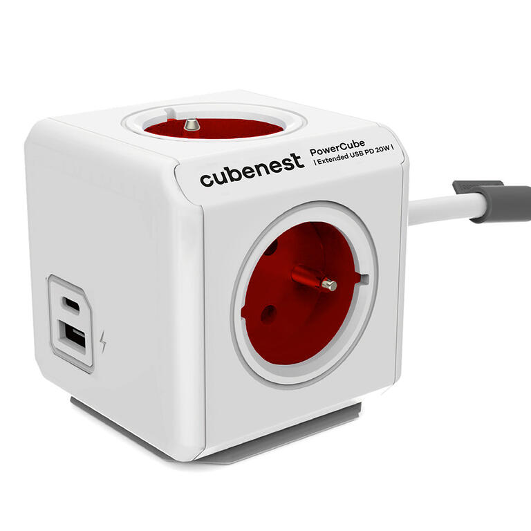 Levně Rozbočovač PowerCube Extended USB A+C PD 20 W, červená
