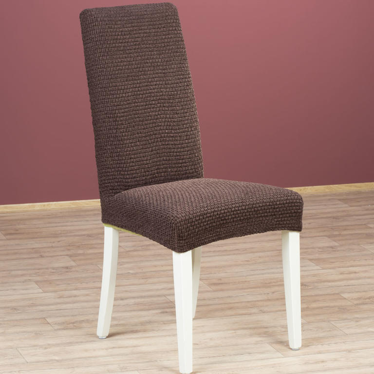 Luxusní multielastické potahy ZAFIRO čokoládové, židle s opěradlem 2 ks 40 x 40 x 60 cm 1