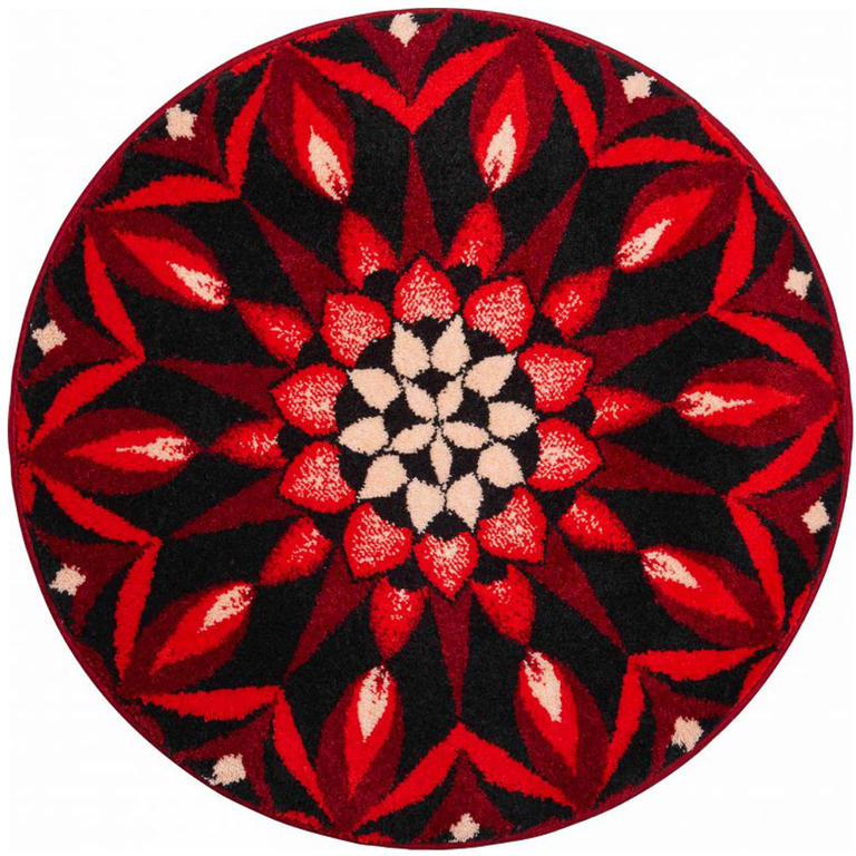 Koberec s protiskluzovou úpravou Mandala POZNÁNÍ - červený, 100 cm 1