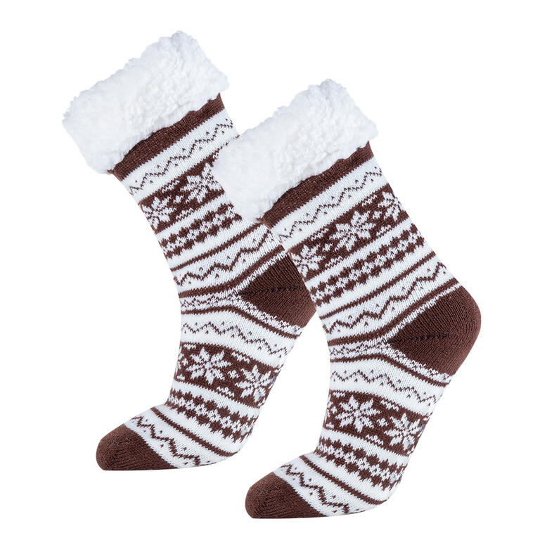 Ponožky na spaní BERIT hnědé vel. 35 - 38
