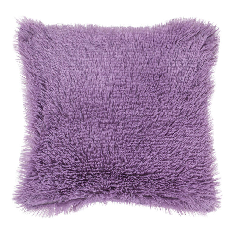 Levně Chlupatý povlak na polštářek fialová 40 x 40 cm