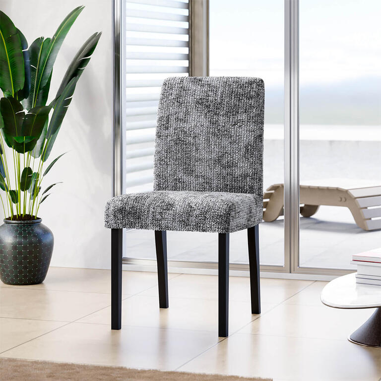 Levně Bielastické potahy MARMO šedé židle s opěradlem 2 ks (45 x 45 x 50 cm)