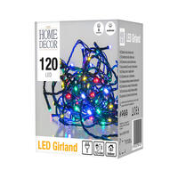 Světelný řetěz barevný, 8 funkcí, 120 LED, 12 + 5 m 2