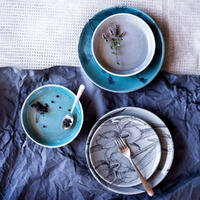 Keramický dezertní talíř FLORA 21 cm modrozelená 4